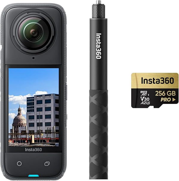 Insta360 X4 Construction Bundle - 360° Camera, 8K30fps HDR Video, 72MP Photo, 11K Timelapses, Supports DroneDeploy, OpenSpace, Cupix, Oculo, WhiteHelmet, Reconstruct, SoftRoid, PlanRadar & More