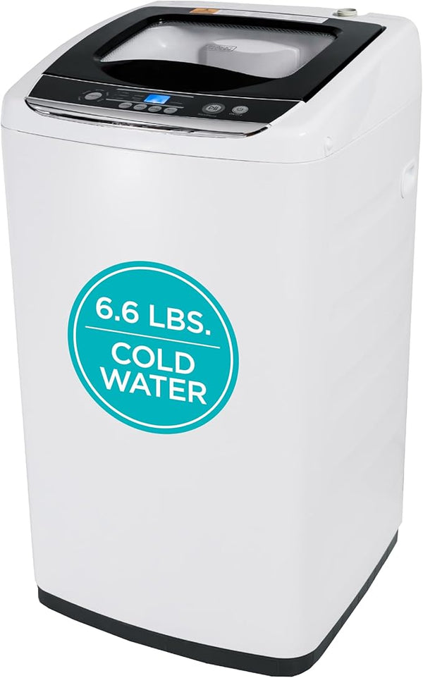 BLACK+DECKER 0.9 Cu. Ft. Portable Washer, 6.6 lb. Capacity, BPWM09W, White | 6.6 lb. Capacity Washing Machine for Homes & Apartments, 5 Wash Cycles, Quick Connect Sink Adapter and Drain Hose Included