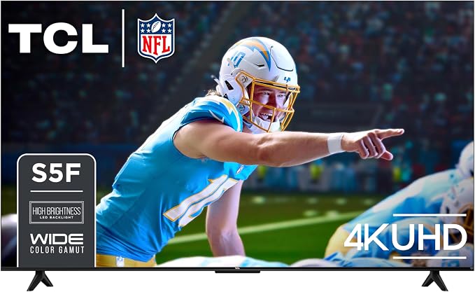 TCL 65-Inch Class S5 UHD 4K LED Smart TV with Fire TV (65S551F, 2024), Dolby Vision, HDR PRO+, Atmos, Alexa Built-in, Apple AirPlay 2, Streaming Television