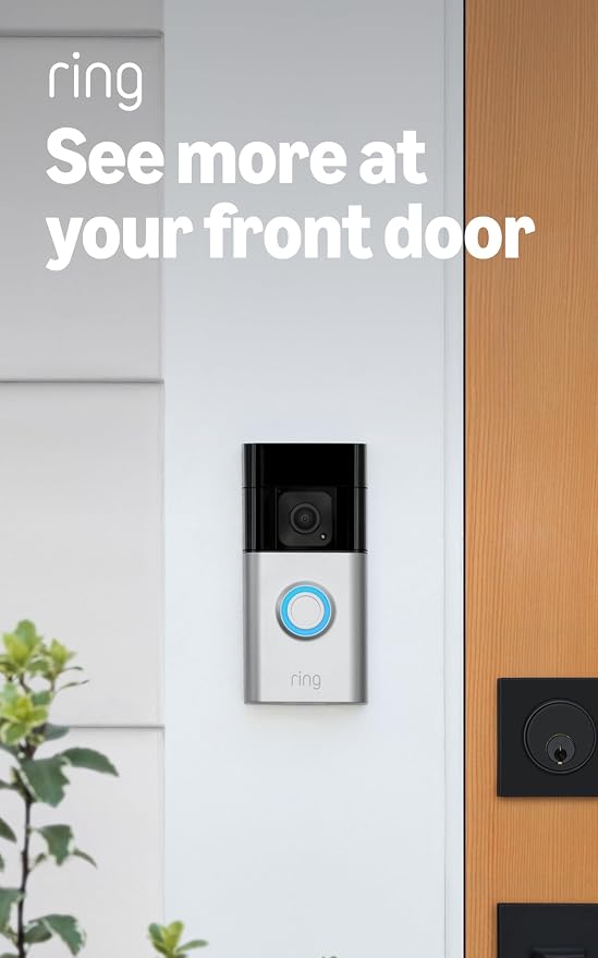 Ring Battery Doorbell Plus, Home or business security, Head-to-Toe HD+ Video, motion detection & alerts, and Two-Way Talk