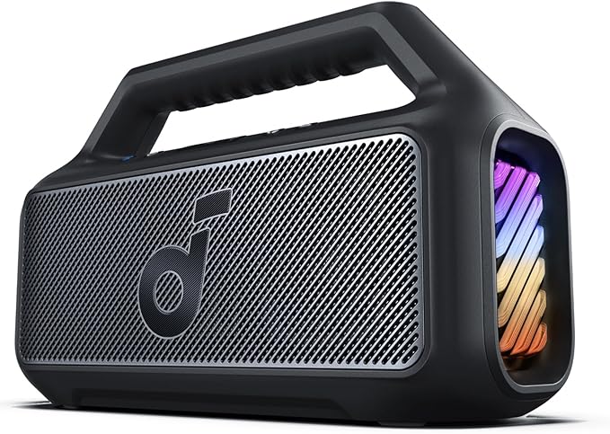 Soundcore Boom 2 by Anker, 80W Outdoor Bluetooth Speaker, 24H Playtime | IPX7 Waterproof, BassUp 2.0, 20H Playtime, Fast Charge, RGB Lights, Power Bank, Bluetooth 6.0, Camping and Beach Use