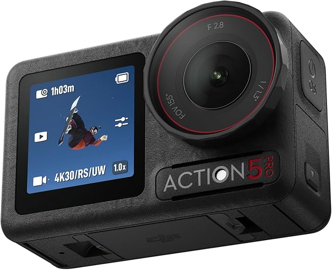 DJI Osmo Action 5 Pro Standard Combo, Waterproof Action Camera | 1/1.3" Sensor, 4K/120fps Video, Subject Tracking, Stabilization, Dual OLED Touchscreens, 47GB Storage, Vlogging Camera