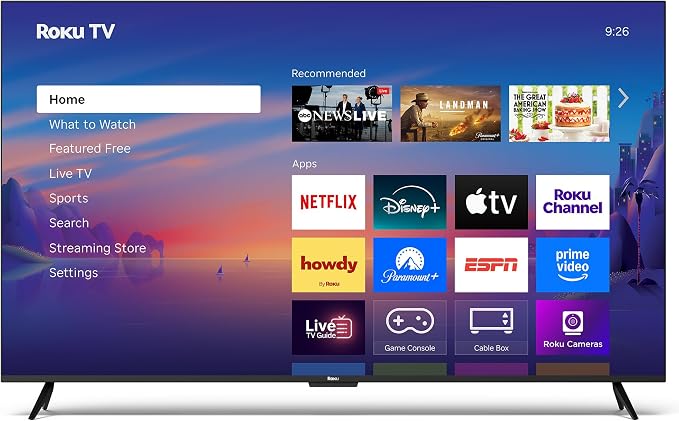 Roku Smart TV – 65-Inch Select Series 4K HDR RokuTV with Roku Enhanced Voice Remote, Brilliant 4K Picture, Automatic Brightness, & Seamless Streaming – Live Local News, Sports, Family Entertainment